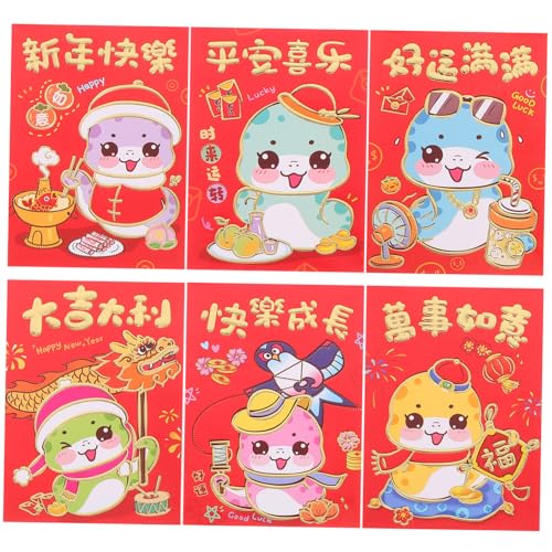VILLFUL 36 Stück Teiliges Chinesische Neujahrsumschläge mit Karton-schlangendesign Traditionelle Rote Geldumschläge für Frühlingsfest Geschenkumschläge für Familie und Freunde von VILLFUL