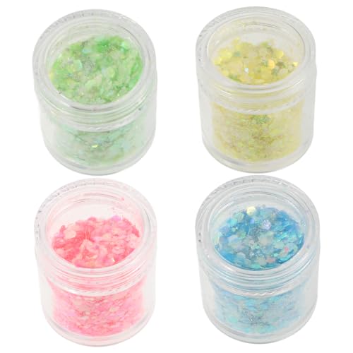 VILLFUL 4 Leuchtende Glitzerpuder, Maniküre Dekore, Glitzer Make Up, Maniküre Zubehör, Nagelglitzer Für Acrylnägel, Glitzer Fürs Gesicht, Festival Glitzer, Nagel Pailletten, Glitzer Für VILLFUL 4 Leuchtende Glitzerpuder, Maniküre Dekore, Glitzer Make Up, Maniküre Zubehör, Nagelglitzer Für Acrylnägel, Glitzer Fürs Gesicht, Festival Glitzer, Nagel Pailletten, Glitzer Für von VILLFUL