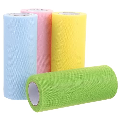 VILLFUL 4 Rollen Netzband Tutu Hochzeitsfeier Dekoration Geschenkverpackung Tüll Hochzeit Tüllband Schickes Tüllband DIY Netzband DIY Zubehör Netzstoff Netzstoff VILLFUL 4 Rollen Netzband Tutu Hochzeitsfeier Dekoration Geschenkverpackung Tüll Hochzeit Tüllband Schickes Tüllband DIY Netzband DIY Zubehör Netzstoff Netzstoff von VILLFUL
