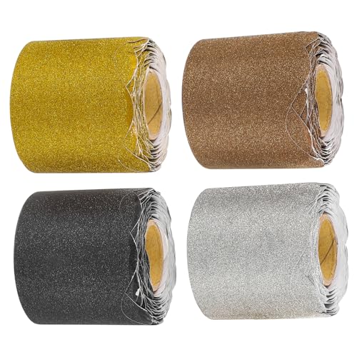 VILLFUL 4 Rollen Pinnwand Bordüre Dekoration Wellenrand für Klassenzimmer Büro Gold Silber Schwarz Braun für Diy Projekte Bastelarbeiten VILLFUL 4 Rollen Pinnwand Bordüre Dekoration Wellenrand für Klassenzimmer Büro Gold Silber Schwarz Braun für Diy Projekte Bastelarbeiten von VILLFUL