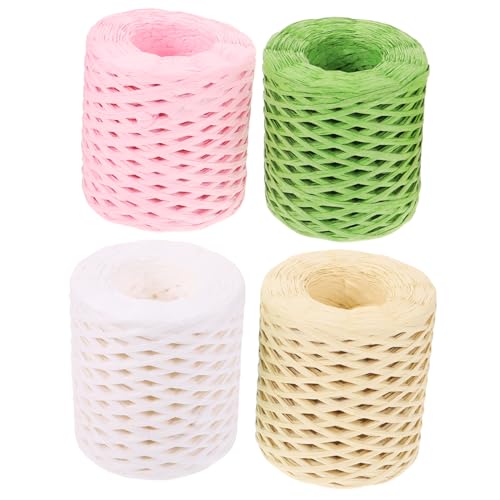 VILLFUL 4 Rollen Raffia Geschenkband Bunte Bastelschnur für DIY Geschenkverpackung Dekoratives Bastband in Naturfarben für Handwerk und Partydeko VILLFUL 4 Rollen Raffia Geschenkband Bunte Bastelschnur für DIY Geschenkverpackung Dekoratives Bastband in Naturfarben für Handwerk und Partydeko von VILLFUL