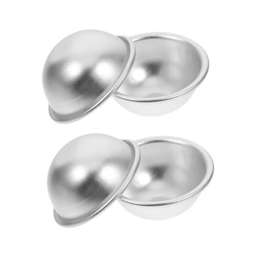 VILLFUL 4 STÜCKE Aluminium Halbkugel Backformen für DIY Badebomben Pudding und Kuchen Vielseitige Moulds für Kreative Backprojekte von VILLFUL