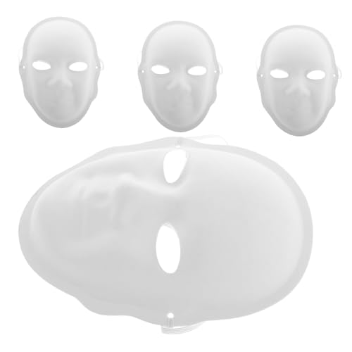 VILLFUL 4 Stück Diy Leere Pappmaché Masken Weiße Bemalbare Party Masken für Kostüm Karneval Halloween und Cosplay Bastelmasken für Erwachsene von VILLFUL