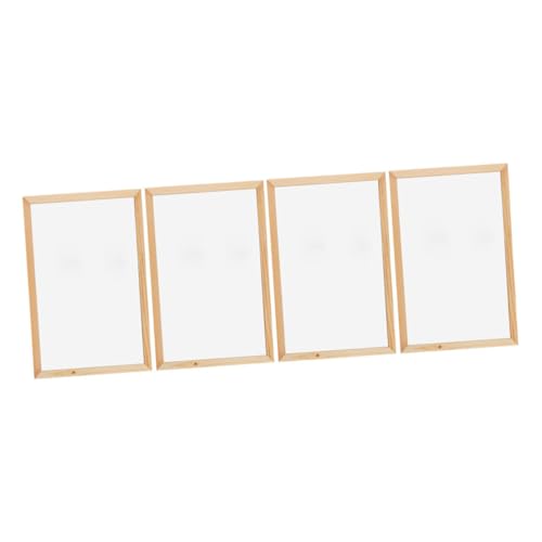 VILLFUL 4 Stück Einseitiges Whiteboard Schreibtisch-Notizblock studentisches Zeichenbrett wiederverwendbare Whiteboards handschrifttafel für writing board Holz Weiß von VILLFUL