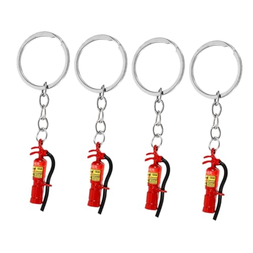 VILLFUL 4 Stück Feuerwehr Schlüsselanhänger Aus Legierung, Schlüsselanhänger, Taschendekor, Legierung, Feuerwehrmann Schlüsselanhänger, Hängende Requisite, Schultasche, Schlüsselring von VILLFUL