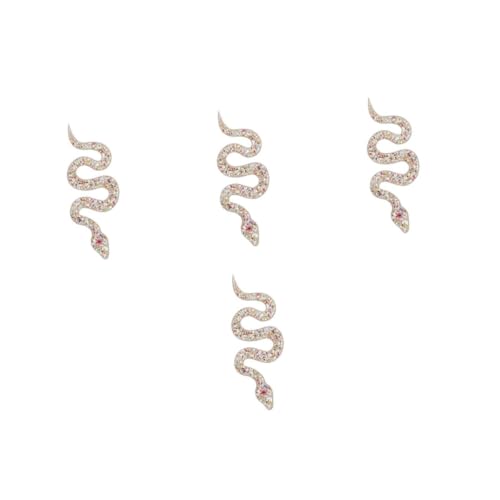 VILLFUL 4 Stück Handgemachter Strass Schlangen Patch Glitzernde Applikation für Diy Zubehör Einfache Anwendung durch Bügeln für Kleidung Taschen und Hüte Hochwertige Perlenverzierung für von VILLFUL