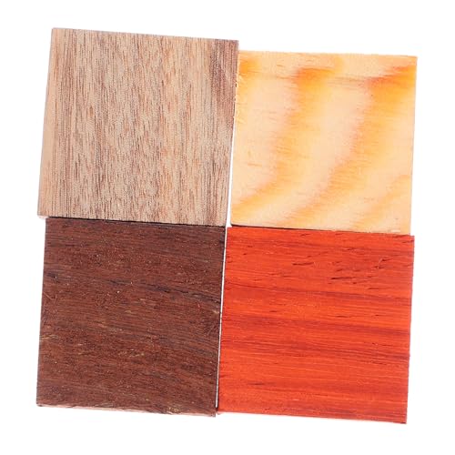 VILLFUL 4 Stück Holzringe für Diy Bastelprojekte Unbehandelte Holzringe Verschiedenen Holzarten Zebranoholz Blutholz Goldsandelholz Sandelholz für Kreative Schmuckherstellung und von VILLFUL