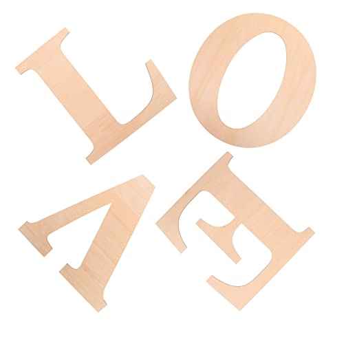 VILLFUL 4 Stück Holzspäne, Holzscheiben Zum Basteln, Buchstaben Für Die Wand, Holz „Love“ Zum Basteln, Holzbuchstaben Zum Basteln, Dekorative Holzapplikationen, Holzbuchstaben Für, von VILLFUL