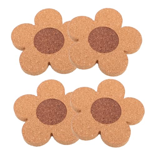 VILLFUL 4 Stück Korkuntersetzer Set mit Blumenmuster Hitzebeständige rutschfeste Platzmatten für Tische Dekorative Kaffeetassenunterlagen für Esszimmer Erdtönen VILLFUL 4 Stück Korkuntersetzer Set mit Blumenmuster Hitzebeständige rutschfeste Platzmatten für Tische Dekorative Kaffeetassenunterlagen für Esszimmer Erdtönen von VILLFUL