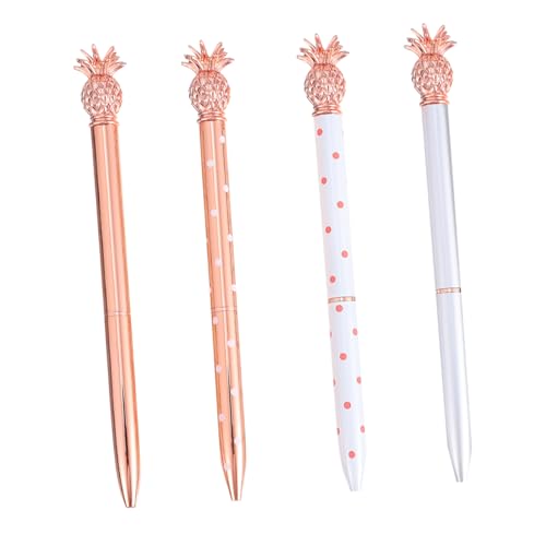 VILLFUL 4 Stück Kugelschreiber Niedlichem Ananas Design Praktische Schreibgeräte für Glattes Schreiben und Angenehmes Griffgefühl für Büro und Schule von VILLFUL