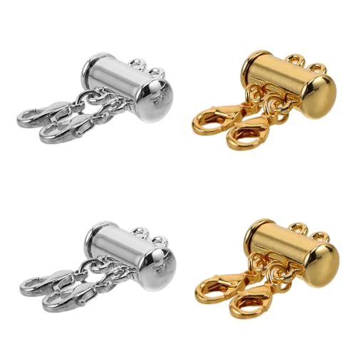 VILLFUL 4 Stück Magnetverschluss für Verstellbare Verbindungsklemmen Robustem Material für Diy Schmuck und Vielseitige Anlässe Goldene und Silberne Varianten von VILLFUL