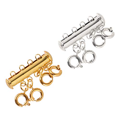 VILLFUL 4 Stück Mehrlagige Halskettenverbinder Kupfer Teiliges mit Magnetischen Verschlüssen für DIY Schmuckherstellung und Armbänder Leicht und Einfach zu Handhaben von VILLFUL