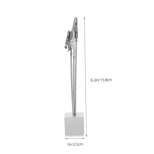 VILLFUL 4 Stück Memo Clip Halter mit Silbernem Resin würfelbasis Stabiler Krokodilklemme Vielseitiger Notizhalter für Fotos Tischkarten Büro und Hochzeitsdekoration von VILLFUL