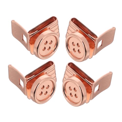 VILLFUL 4 Stück Nahtlose Tasten für Overalls verstellbarer Knopf für Jeans Metallknöpfe für Jeans Jeansknöpfe nicht nähen Jeansknopf-Ersatz Jeansknopf ersetzen Hosenknopf Eisen Roségold von VILLFUL