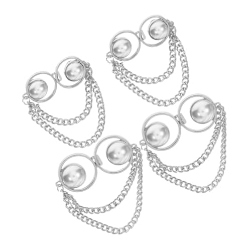 VILLFUL 4 Stück Pant Waist Tightener Teiliges aus Langlebigem Zinklegierungs Knopf Nagelfrei Wiederverwendbar Verstellbar für Jeansbund Modisch Eleganter Weißer Perlenakzent Einfach von VILLFUL