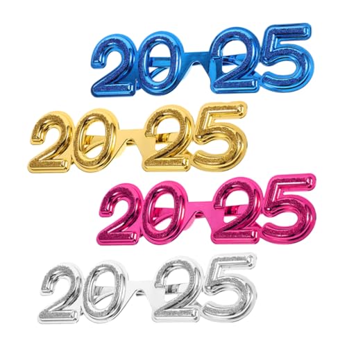 VILLFUL 4 Stück Partybrillen Bunte Zahlenbrille Silber Gold Rosa Blau für Silvester Abschluss Geburtstag Fotorequisiten Feieraccessoires VILLFUL 4 Stück Partybrillen Bunte Zahlenbrille Silber Gold Rosa Blau für Silvester Abschluss Geburtstag Fotorequisiten Feieraccessoires von VILLFUL