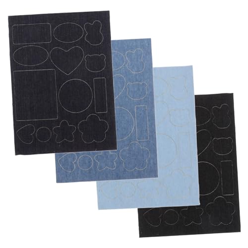 VILLFUL 4 Stück Selbstklebende Denim Patches Jeans Reparatur Flicken ohne Nähen Farblich Abgestimmt in Hellblau Blau Dunkelblau und Schwarz für Löcher und Risse an Jeans Jacken Taschen und VILLFUL 4 Stück Selbstklebende Denim Patches Jeans Reparatur Flicken ohne Nähen Farblich Abgestimmt in Hellblau Blau Dunkelblau und Schwarz für Löcher und Risse an Jeans Jacken Taschen und von VILLFUL