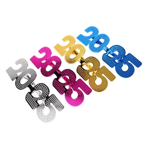 VILLFUL 4 Stück Silvester Partybrillen aus Leichtem Pc-material Bunte Glitzernde Foto-requisiten für Neujahrsfeier Lustige und Bequeme Neujahrs-deko für Jahrwechsel-festlichkeiten VILLFUL 4 Stück Silvester Partybrillen aus Leichtem Pc-material Bunte Glitzernde Foto-requisiten für Neujahrsfeier Lustige und Bequeme Neujahrs-deko für Jahrwechsel-festlichkeiten von VILLFUL