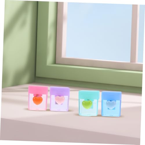 VILLFUL 4 Stück Teiliges Bleistiftspitzer mit Herzmotiv Transparenter Einzel Loch Anspitzer aus Robustem Kunststoff Farbenfrohe Schulbedarf für Schüler Büro und Klassenzimmer VILLFUL 4 Stück Teiliges Bleistiftspitzer mit Herzmotiv Transparenter Einzel Loch Anspitzer aus Robustem Kunststoff Farbenfrohe Schulbedarf für Schüler Büro und Klassenzimmer von VILLFUL
