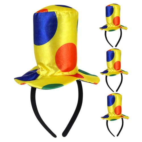 VILLFUL 4 Stück Teiliges Clown Stirnband Kleine Bunte Clown Hüte Leichtes Halloween Zubehör Lustige Karneval Kopfbedeckung für Erwachsene und Bequemes Party Haarband für Fasching und von VILLFUL