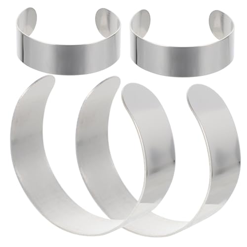 VILLFUL 4 Stück Teiliges Edelstahl Armbandrohlinge mit Lederkern Rostfrei Robust Einstellbar für DIY Schmuckherstellung und Gravur Unisex Schmuckzubehör VILLFUL 4 Stück Teiliges Edelstahl Armbandrohlinge mit Lederkern Rostfrei Robust Einstellbar für DIY Schmuckherstellung und Gravur Unisex Schmuckzubehör von VILLFUL