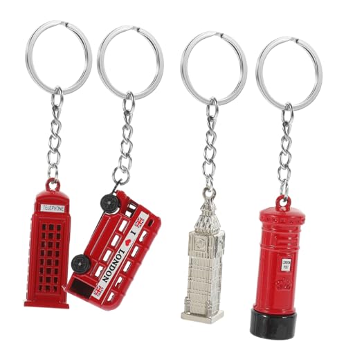 VILLFUL 4 Stück Teiliges England Schlüsselanhänger mit Bus Briefkasten Telefonzelle und Big Dekorativer Anhänger aus Langlebiger Zinklegierung als und Taschenanhänger VILLFUL 4 Stück Teiliges England Schlüsselanhänger mit Bus Briefkasten Telefonzelle und Big Dekorativer Anhänger aus Langlebiger Zinklegierung als und Taschenanhänger von VILLFUL