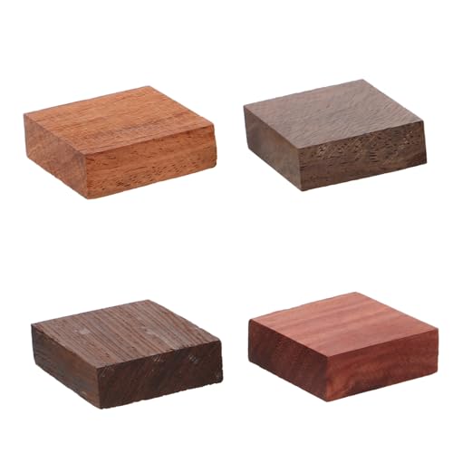 VILLFUL 4 Stück Teiliges Holzringe Unbearbeitetes Material für Diy Handwerk Handgemachte Holzringe Verschiedenen Holzarten für Bastelprojekte und Design von VILLFUL
