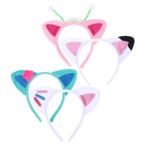 VILLFUL 4 Stück Teiliges Katzenohren Haarreif Niedliche Cat Ear Headbands für Party Cosplay und Karneval Leichtes Bequemes Stirnband für Mädchen und Erwachsene Vielseitiger Haarschmuck VILLFUL 4 Stück Teiliges Katzenohren Haarreif Niedliche Cat Ear Headbands für Party Cosplay und Karneval Leichtes Bequemes Stirnband für Mädchen und Erwachsene Vielseitiger Haarschmuck von VILLFUL