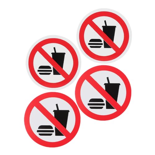 VILLFUL 4 Stück Teiliges Verbotsschild Essen und Trinken Verboten Hochhaftende Aufkleber für Industrie und Gastronomiebereiche Weißen Fördert Sauberkeit und Verbessert Arbeitsablauf von VILLFUL