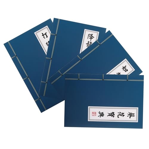 VILLFUL 4 Stück Teiliges Vintage Notizbuch im Chinesischen Stil für Martial Arts Design mit Linierten für Notizen und Kreative Schreibprojekte von VILLFUL