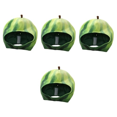 VILLFUL 4 Stück Wassermelonen Kopfbedeckungen, Plüschkappe, Lustiger Partyhut, Plüsch Partyhut, Plüsch Obsthut, Party Neuheits Kopfschmuck, Party Kostümhut, Party Neuheitshut, Lustiger von VILLFUL