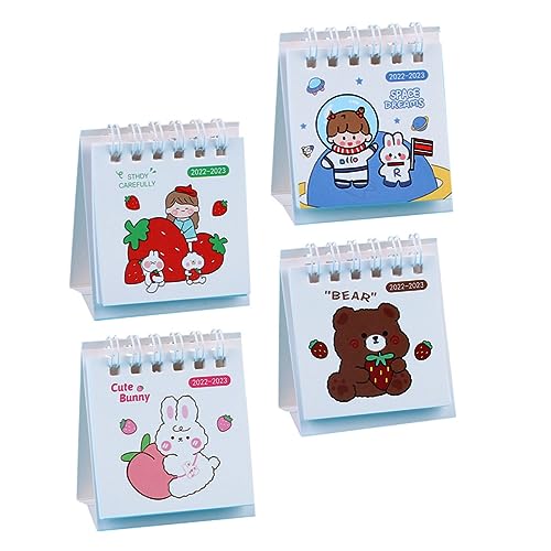 VILLFUL 4 Teiliger Tischkalender, Notizblock Kalender, Dekorationskalender, Ornament, Tischkalender, Dekorativer Kalender, Schreibtischkalender, Praktischer Spiralkalender, Kalender Zum von VILLFUL