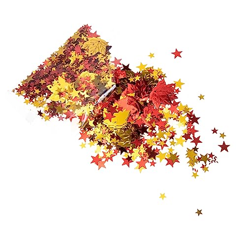 VILLFUL 4 Weihnachtsdekorationen Dekoratives Konfetti Hochzeit Künstliche Ahornblätter Party Konfetti Simulation Ahornblätter Hochzeitskonfetti Glitzerkonfetti Für Tisch Ahornblatt von VILLFUL