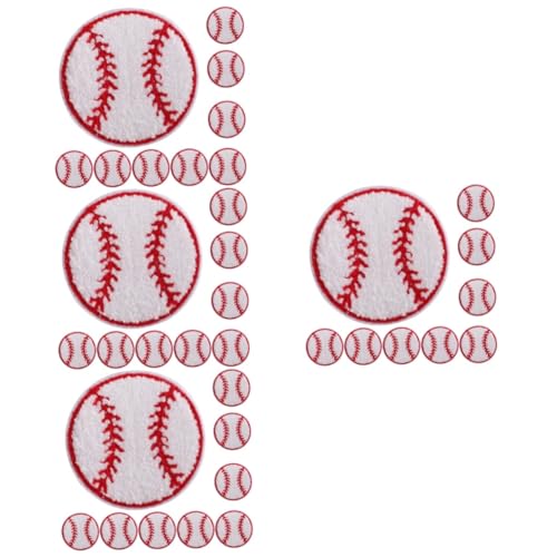 VILLFUL 40 Stück Bestickte Baseball Etiketten, Bunt, Bestickte Aufnäher, Stickflicken, Kleidung, Kompakte Hutflicken, Nähflicken, Dekorative Mantelflicken, Kleine Kleidungsflicken von VILLFUL