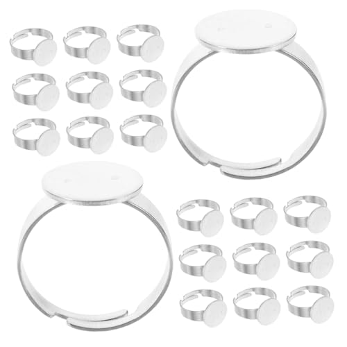 VILLFUL 40 Stück Edelstein Ring Tablett Lünette Cabochon Tabletts Ring Einstellungen Ring Basis Einstellungen Fingerring Lünetten Tabletts Cabochon Lünetten Tablett Cabochon von VILLFUL
