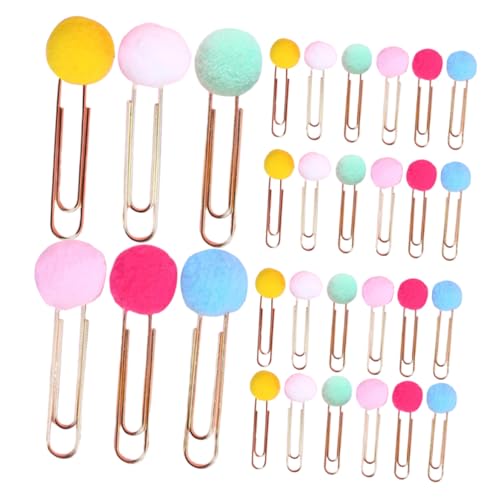 VILLFUL 40 Stück Haarball Büroklammer Süße Lesezeichen Für Mädchen Einzigartige Papierklammern Kawaii Lesezeichen Niedliche Lesezeichen Aus Büroklammern Buchmarken Für Mädchen Metall von VILLFUL