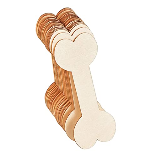 VILLFUL 40 Stück Hunde Holzspäne, Hölzerne Hundemarke, Handbemalte Bastelspielzeuge, Geschenkanhänger, DIY Hundemarke Aus Holz, Hölzerne Hundeausschnitte, Kreative DIY Marke, Unfertige von VILLFUL