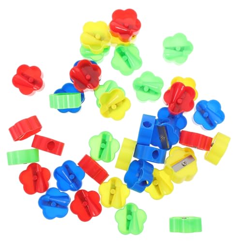 VILLFUL 40 Stück Mini Bleistiftspitzer Mit Einem Loch, Winzige Anspitzer, Leichte Bleistiftspitzer, Schulbedarf, Manuelle Kleine Anspitzer, Handspitzer Für Kinder, Bleistiftspitzer von VILLFUL