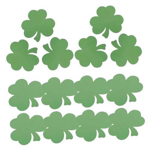 VILLFUL 40 Stück Papier Klee Ausschnitte für Patrick's Day Bastelbedarf Dekoration für Klassenzimmer und Vorgefertigte Grüne Cutouts mit Klebepunkten von VILLFUL