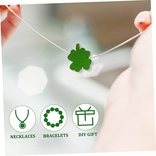 VILLFUL 40 Stück Shamrock Holzperlen für DIY Schmuckherstellung Langlebige Handgefertigte Holzperlen mit Loch für Armbänder Halsketten und Bastelprojekte von VILLFUL