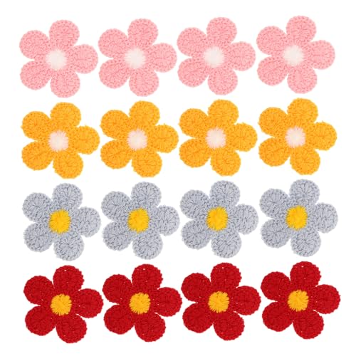 VILLFUL 40 Stück Teiliges Bestickter Blütenapplikationen Große Farbige Blumen Patches in Rot Gelb Blau zum Aufnähen Kleidung Jeansjacken Taschen DIY Stoffverzierung Langlebige Textil von VILLFUL