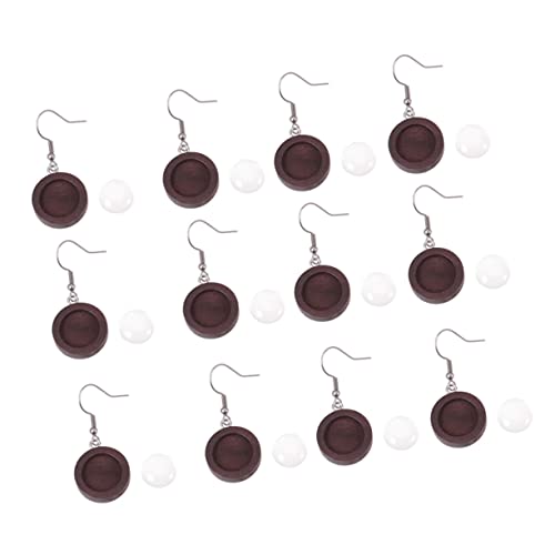 VILLFUL 40 Stück Teiliges DIY Ohrschmuck Zubehör Holz Ohrhaken mit Glasrunden für Kreative Schmuckherstellung Dunkelbraun für Individuelles Basteln von Ohrringen von VILLFUL