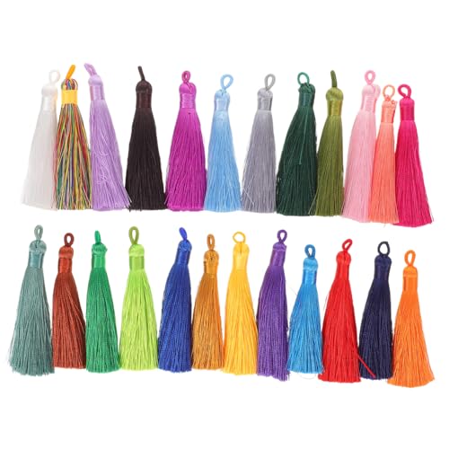 VILLFUL 40 Stück Teiliges Farbenfrohes Quasten-anhänger- Leichte Polyester-troddeln Handliche Diy-schmuckanhänger mit Chinesischem Ethno-stil als Taschenanhänger Lesezeichen und Festdeko von VILLFUL
