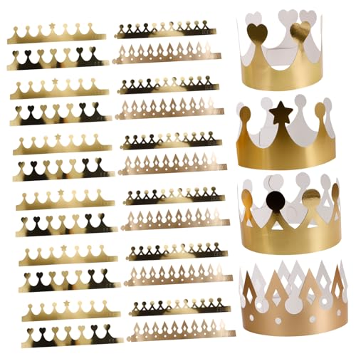 VILLFUL 40 Stück Teiliges Partyhüte Geburtstagskronen für Goldene und Roségoldene Papierkronen Faltbare Partydekoration Rutschfest Vielseitig für Geburtstagsfeiern und Fotosessions von VILLFUL