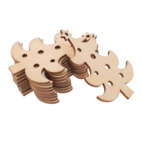 VILLFUL 40 Stück Teiliges Unbemalte Holz-weihnachtsbaumformen DIY Bastel-holzanhänger zum Bemalen Vielseitige Weihnachtsdeko für Zuhause Schule und Büro Blanko Holzscheiben für von VILLFUL