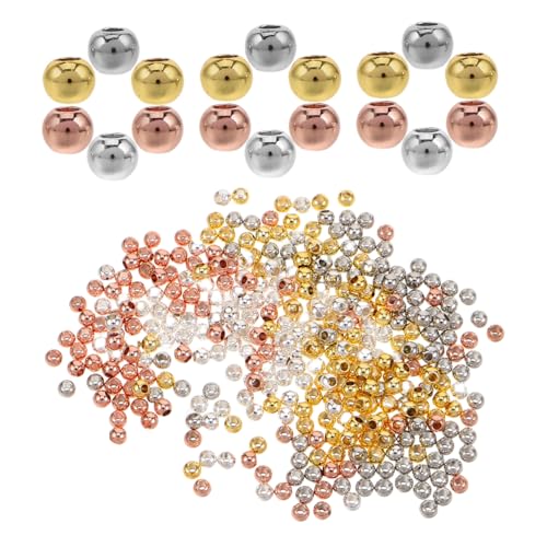 VILLFUL 400 Stück Metall Rondelle Perlen Glatte Runde Spacer Perlen in Farben Leicht und Tragbar für DIY Schmuckherstellung Präzise für Armbänder Halsketten und Bastelarbeiten von VILLFUL