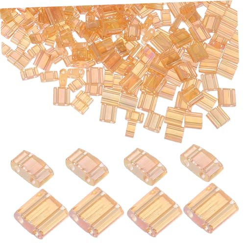 VILLFUL 400 Stück Lose Perlen Doppelloch Lose Glasperlen Diy-schmuck Ziegelperlen Reisperlen Für Mehrlagige Armbänder Halsketten von VILLFUL