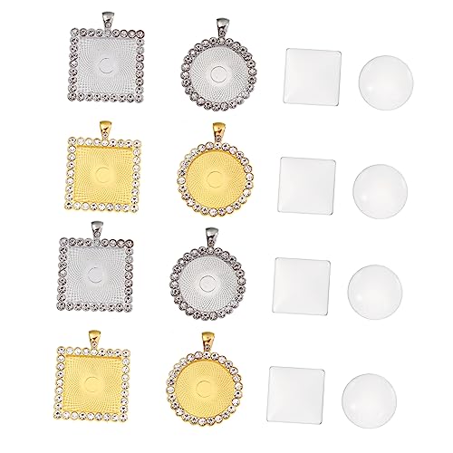 VILLFUL 40Stücke Ohrring Cabochon Set Legierung Ohrstecker mit Lünette und Glaskabochons für Individuelles Schmuckdesign von VILLFUL