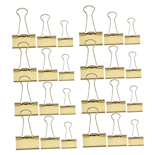 VILLFUL 42 Stück Binder Clips Gold Mini Dekorative Büroklammern für Büro Schule und Zuhause Vielseitig Einsetzbare Klammern für Dokumente und Fotos Praktische und Stilvolle Bürobedarf von VILLFUL