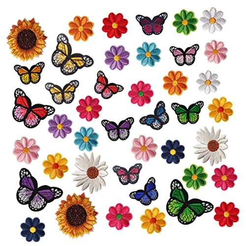 VILLFUL 42 Stück Schmetterlings Blumen Patches, Blumen Patches, Aufnäher Zum Aufnähen, Aufkleber, Kleidungsreparaturmaterialien, Schmetterlingsförmige Kleidungspatches, Sonnenblumen VILLFUL 42 Stück Schmetterlings Blumen Patches, Blumen Patches, Aufnäher Zum Aufnähen, Aufkleber, Kleidungsreparaturmaterialien, Schmetterlingsförmige Kleidungspatches, Sonnenblumen von VILLFUL